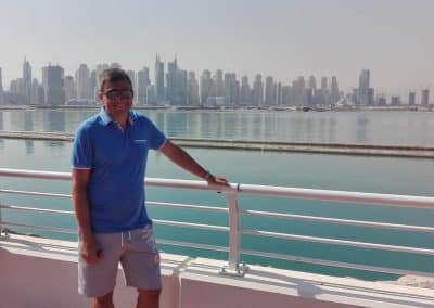 Mark visiting his daughter who has started working in property management in Dubai.